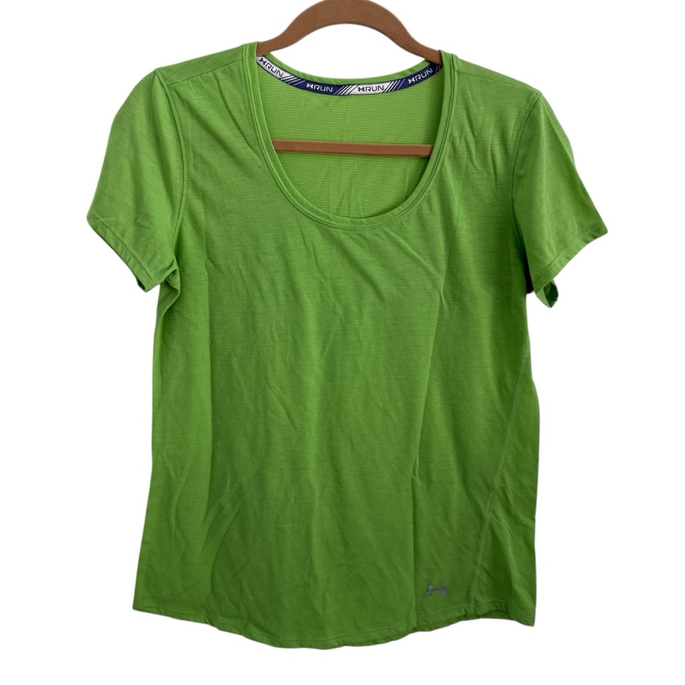 Under Armour Short Sleeve Shirt Green Size Medium Athletic Activewear Colorful
